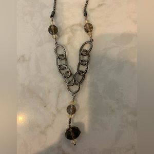 Silpada Smokey Quartz & Citrine Sterling Silver Necklace N1454